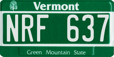 VT license plate NRF637