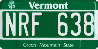 VT license plate NRF638