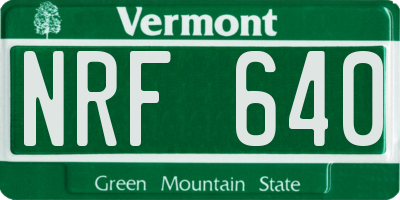 VT license plate NRF640