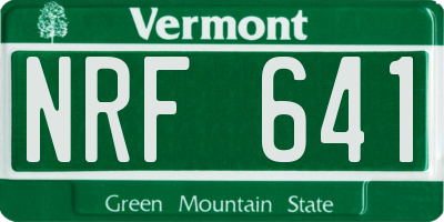 VT license plate NRF641
