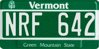 VT license plate NRF642