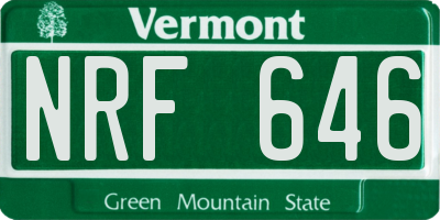 VT license plate NRF646