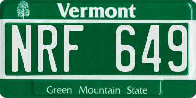 VT license plate NRF649