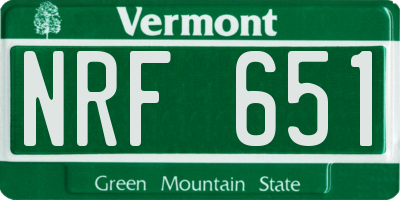 VT license plate NRF651