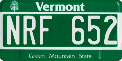 VT license plate NRF652