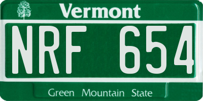 VT license plate NRF654