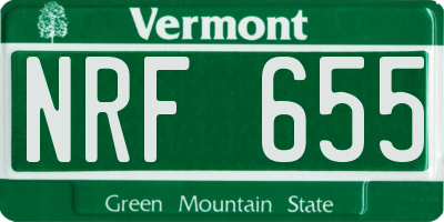 VT license plate NRF655