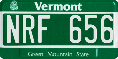 VT license plate NRF656