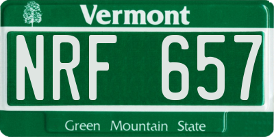 VT license plate NRF657