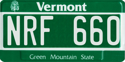 VT license plate NRF660
