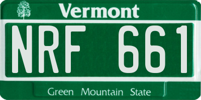 VT license plate NRF661