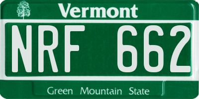 VT license plate NRF662