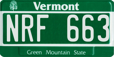 VT license plate NRF663