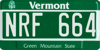 VT license plate NRF664