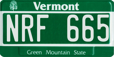 VT license plate NRF665