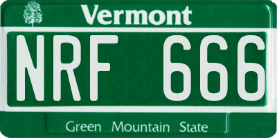VT license plate NRF666