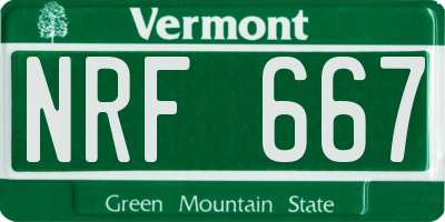 VT license plate NRF667