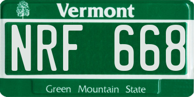 VT license plate NRF668