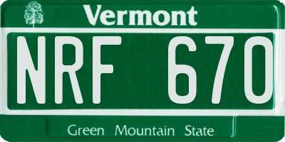VT license plate NRF670
