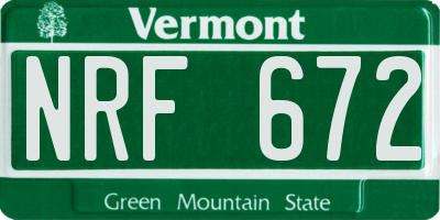 VT license plate NRF672