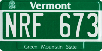 VT license plate NRF673