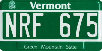 VT license plate NRF675