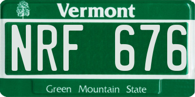 VT license plate NRF676