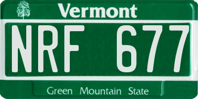 VT license plate NRF677
