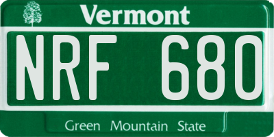 VT license plate NRF680