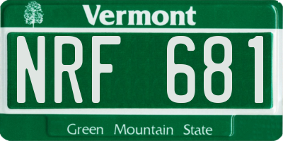 VT license plate NRF681