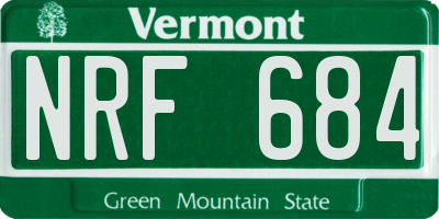 VT license plate NRF684