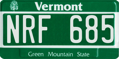 VT license plate NRF685