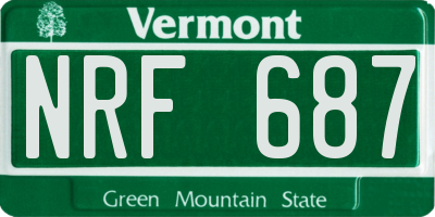 VT license plate NRF687