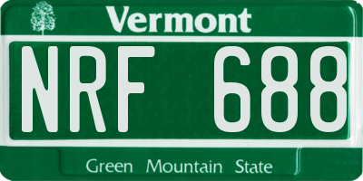 VT license plate NRF688