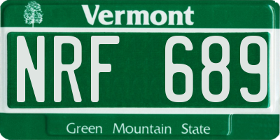 VT license plate NRF689