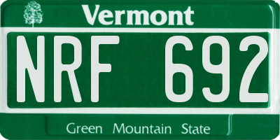 VT license plate NRF692