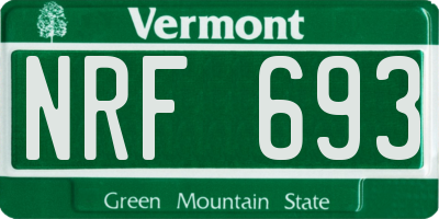 VT license plate NRF693