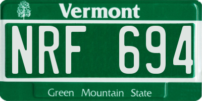 VT license plate NRF694