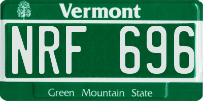 VT license plate NRF696