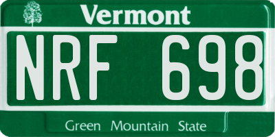 VT license plate NRF698