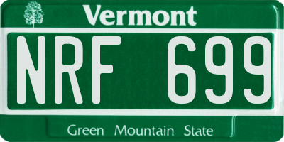 VT license plate NRF699