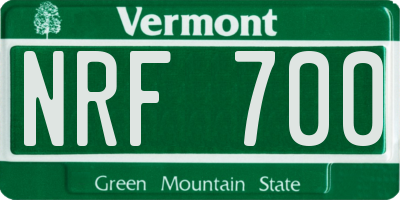 VT license plate NRF700