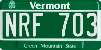 VT license plate NRF703