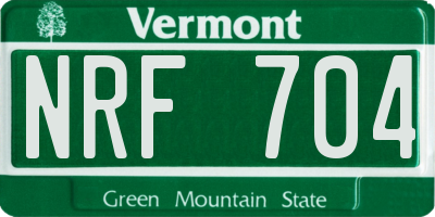 VT license plate NRF704