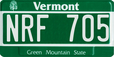 VT license plate NRF705