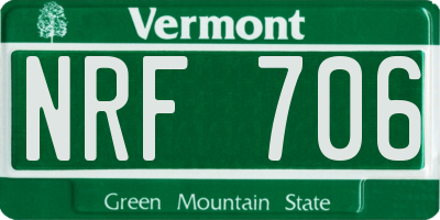 VT license plate NRF706