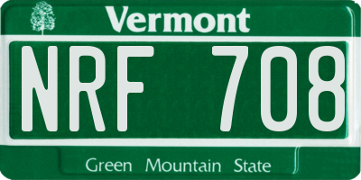 VT license plate NRF708