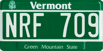 VT license plate NRF709