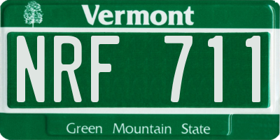 VT license plate NRF711