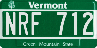 VT license plate NRF712